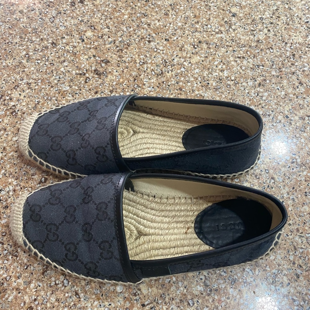 Authentic Gucci Canvas Espadrille Flats Size 35 - Picture 4 of 12